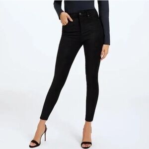 Good American Good Legs Black Faux Suede High Rise Skinny Jeans Women’s 4/27